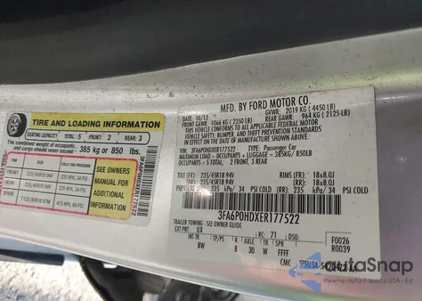 2014 Ford Fusion Se из США, поврежденный, VIN 3FA6P0HDXER177522